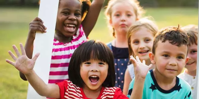 Group of kids smiling