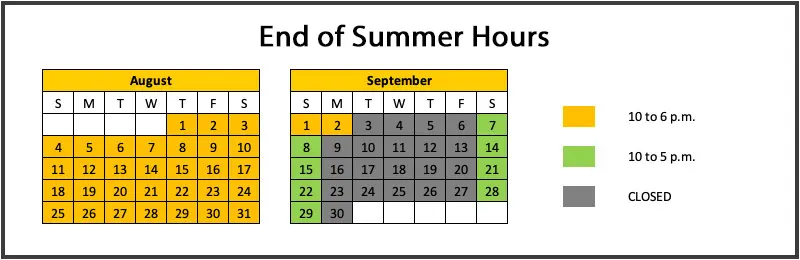 End of Summer Hours